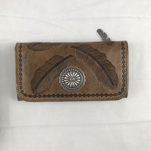 vintage‎ american west feather crossbody with matching wallet preowned - Picture 6 of 12